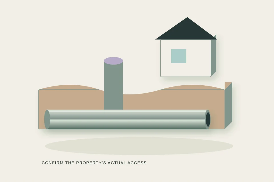 Conceptual illustration of exterior cleanout under snow beside a basement route