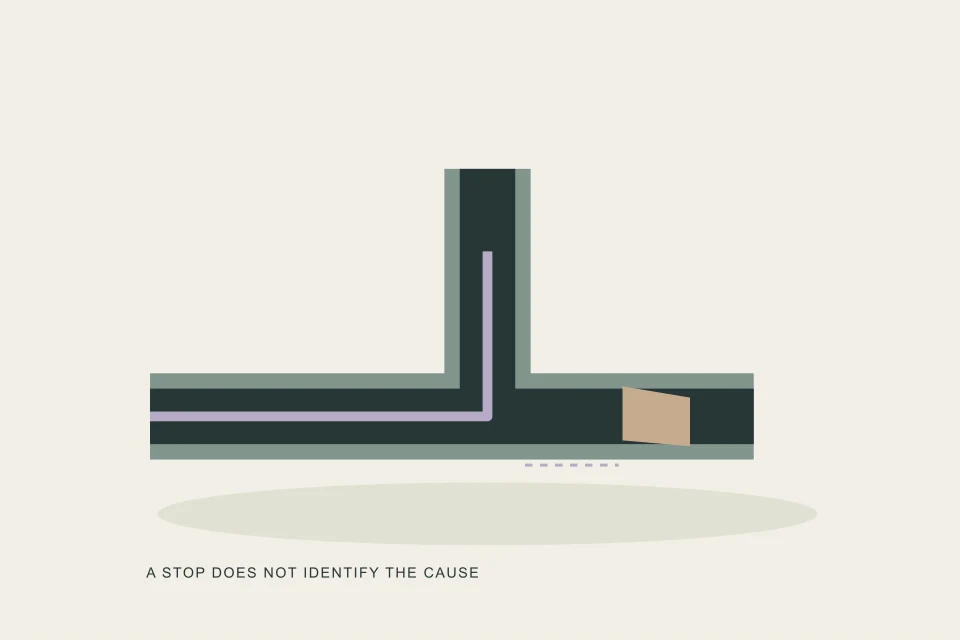 Conceptual illustration of cable meets a junction and a tight bend